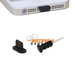 Set stofkapjes (dust cap) voor de iPhone 5, iPad 4 en iPad Mini - zwart