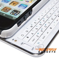 Uitschuifbaar bluetooth qwerty toetsenbord - hoes voor de iPhone 5 - Wit