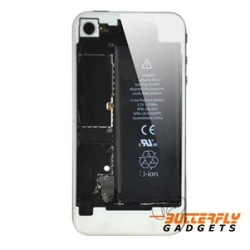 Doorzichtige achterkant van glas voor de iPhone 4s - Wit