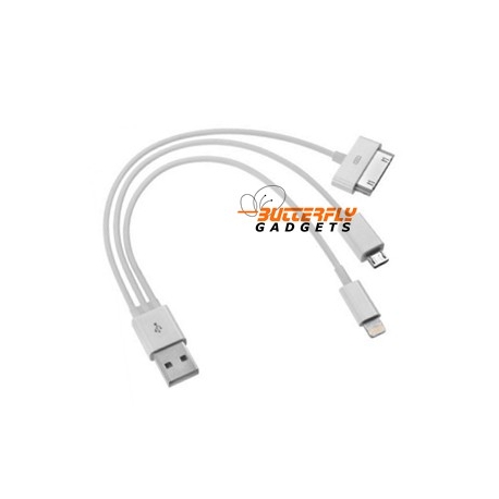 anker Voornaamwoord werkwoord 3 in 1 oplaad kabel voor iPhone 4s, 5, 5s, 5c, 6, 6s Plus, Micro USB