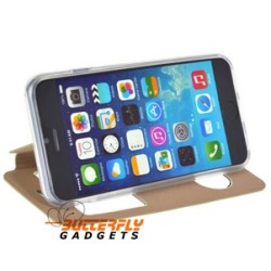 Openklap hoesje met vensters en tevens standaard voor de iPhone 6