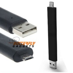 Buigbare kabel met Micro USB aansluiting om handig de telefoon te laden