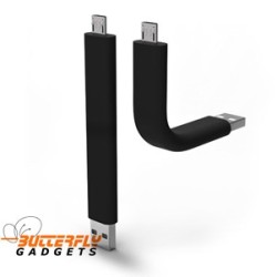 Buigbare kabel met Micro USB aansluiting om handig de telefoon te laden