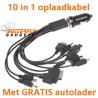 Handige 10 in 1 multifunctionele USB oplaadkabel voor vele toestellen