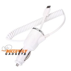 Witte 12volt autolader met USB3 aansluiting voor de Samsung Galaxy S5 en Note 3