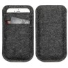 Zwart wollen hoesje voor smartphone met pinpas vakje