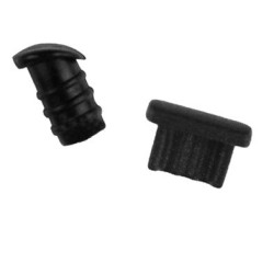 Zwarte stofkapjes en afdekkapjes tegen stof en vuil, speciaal de iPhone 6, 6s, 6 Plus en 6s Plus