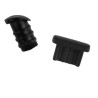 Zwarte stofkapjes en afdekkapjes tegen stof en vuil, speciaal de iPhone 6, 6s, 6 Plus en 6s Plus