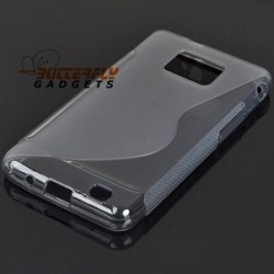 Flexishield case met goede grip voor de Samsung Galaxy S2 i9100 (smokey grey)