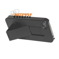 Hard cover met ingebouwde standaard voor de iPhone 4, 4s - Zwart