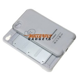 Uitschuifbaar bluetooth toetsenbord - case voor de iPhone 4, 4G, 4S - Wit