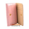 Krokodillen look bookcase voor o.a. iPhone met drie vakjes voor pasjes - Roze