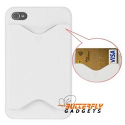 Hoge kwaliteit kunststof back cover met pinpashouder voor iPhone 4, 4s - Wit