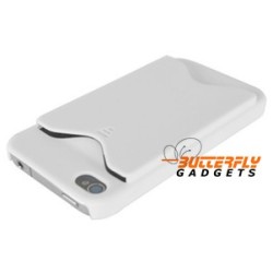 Hoge kwaliteit kunststof back cover met pinpashouder voor iPhone 4, 4s - Wit