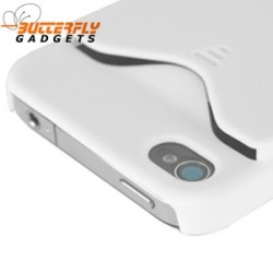Hoge kwaliteit kunststof back cover met pinpashouder voor iPhone 4, 4s - Wit