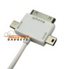 3 in 1 Micro Mini USB kabel, voor o.a. iPhone, HTC, Blackberry, Samsung, iPod