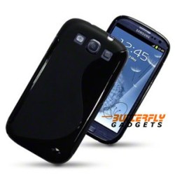 Flexibele TPU back cover voor de achterkant van de Samsung Galaxy S3 i9300, zwart