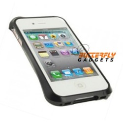 Metalen (stalen) robuuste bumper case voor de iPhone 4 of iPhone 4s - zwart