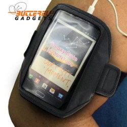 Lichtgewicht sport armband voor o.a. de Samsung Galaxy Note, HTC One X (zwart)