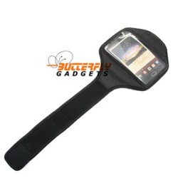 Lichtgewicht sport armband voor o.a. de Samsung Galaxy Note, HTC One X (zwart)