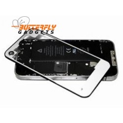 Doorzichtige achterkant van glas voor de achterkant van de iPhone 4 - Wit